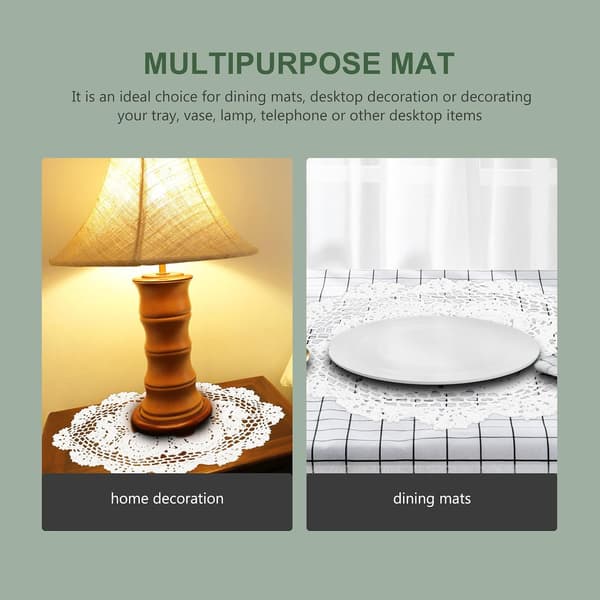 Cotton Lace Placemat Rustic Table Mat White Crocheted Design Easy to Clean Fine Workmanship
