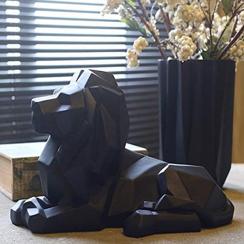 1 st Lejon Skulptur Prydnader, Geometrisk Skulptur Harts Leopard