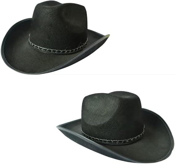 2 stk. Cowboyhatte til Voksne Udklædning Brun og Sort