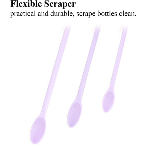 Beauty Spatula, Makeup Spatula Mini Spatula for Cosmetics and Kitchen Jar, Last Drop Small Silicone Spatula, Purple