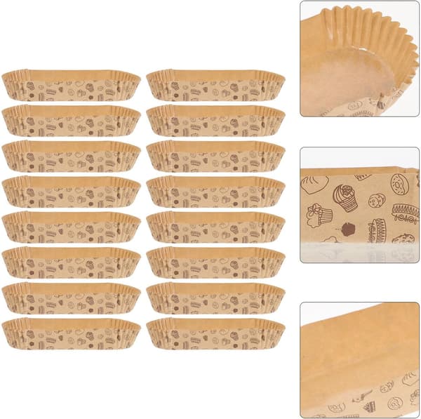 100 stk dekorative båtformede bakeformer, non-stick, fettsikre papirformer for kaker