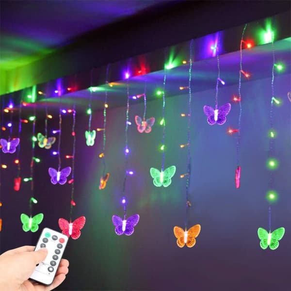 LED Butterfly String Lights USB Timer Waterproof Copper Wire 8 Modes with Remote Control for Bedroom Wedding Christmas KLB