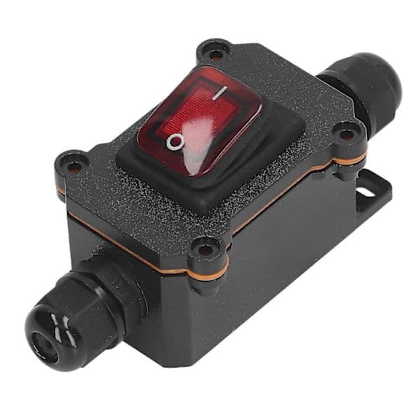 2-polet Inline Vippebryter Ip65 Vanntett På/Av Utendørsbryter Rød Red
