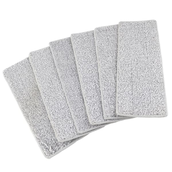Gulvmoppe Tør og Våd Dobbelt Anvendelse Mikrofiber Håndfri Vask Flad Rengøring Flisemoppe til Hjemmebrug Blå 6 Stykker Puder