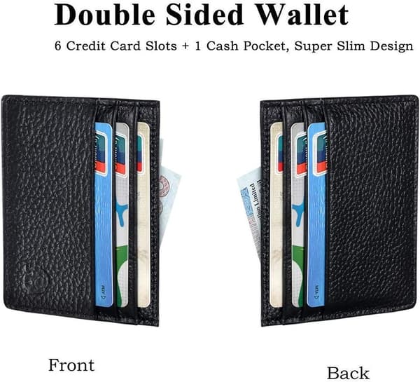 Leather Card Case, Black, Credit Card Case, Leather Wallet, Ultra-thin Wallet Leather Wallet Gift, Unisex