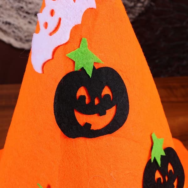 Halloween heksehue for voksne, sesongens oransje tøyhodeplagg