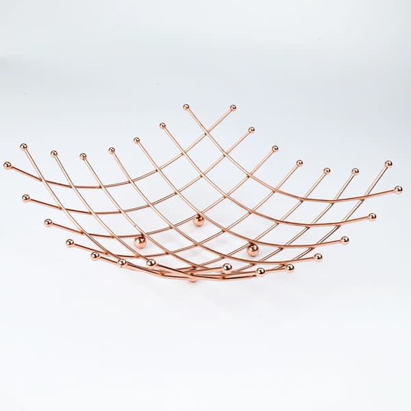 Fruktskål i kobber, oppbevaring, god gaveidé, robust, elegant og moderne design, størrelse: 26x11cm