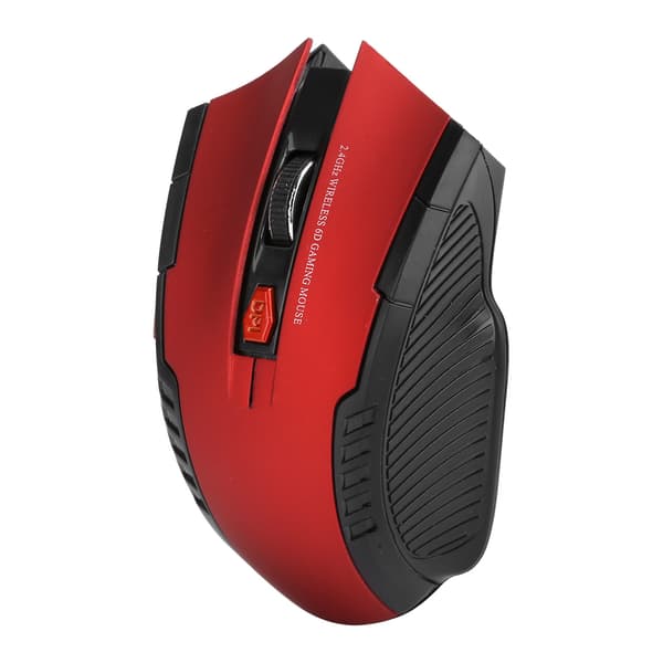 Wireless Mouse 2.4G 3 Levels Adjustable Optical Computer External Device with USB Receiver Red