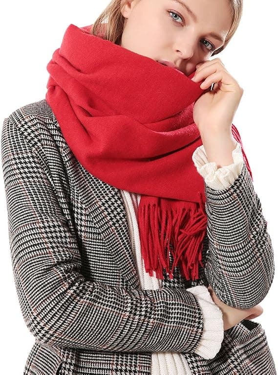 Women's Thick Soft Pashmina Shawl Wrap Scarf Warm Solid Color Stole