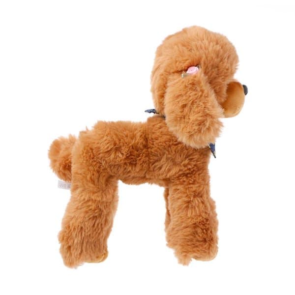 Plyschleksak Hund Pudel Hög Simulering Barn Presenter Docka Fylld Härlig Halsduk Vit