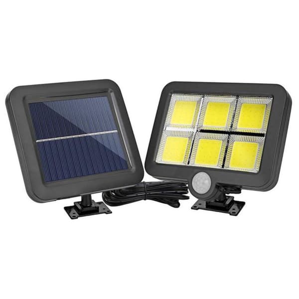 Utendørs solcellelampe med bevegelsessensor 100 LED, 120° vanntett IP65 solcellelampe for hage med 5m kabel KLB