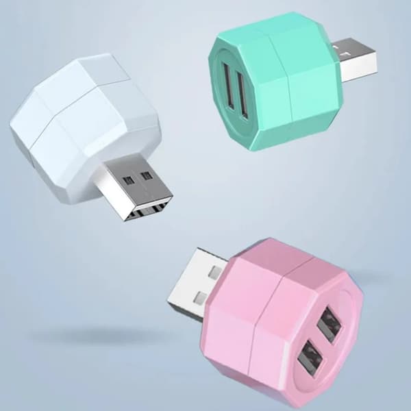 5-delt LED USB-stik natlampe bærbar disklampe 5V læsning
