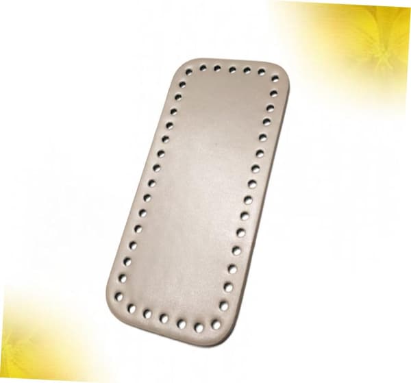 PU Leather DIY Bag Bottom for Crocheting, Square Grey Crocheted Bag Bottom Shaper
