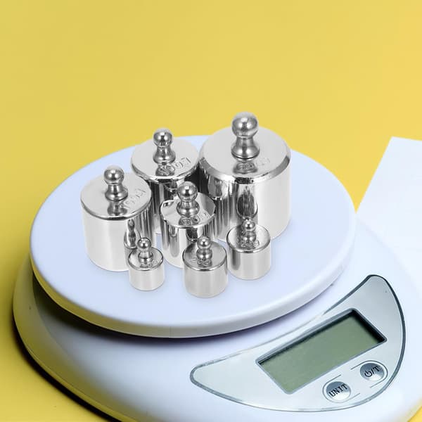 Calibration Weight Set 1000G M2 Chrome Plated with Tweezers for Kitchen Scale Calibration, Digital Balance Scale Set