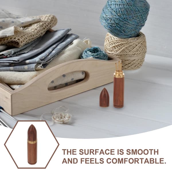 Wooden Threading Needle Box Sewing Needle Container for Embroidery Accessories