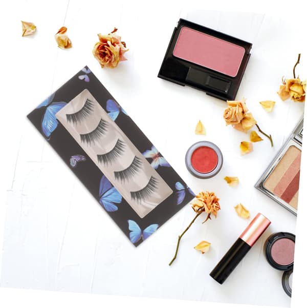 10 stk. øjenvippepapiræske med sommerfugletryk, makeupopbevaring til øjenvippeforlængelser