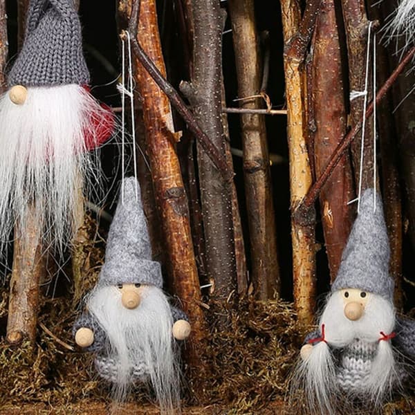 6 st julgransdekoration tomte skogsdocka hänge dekoration
