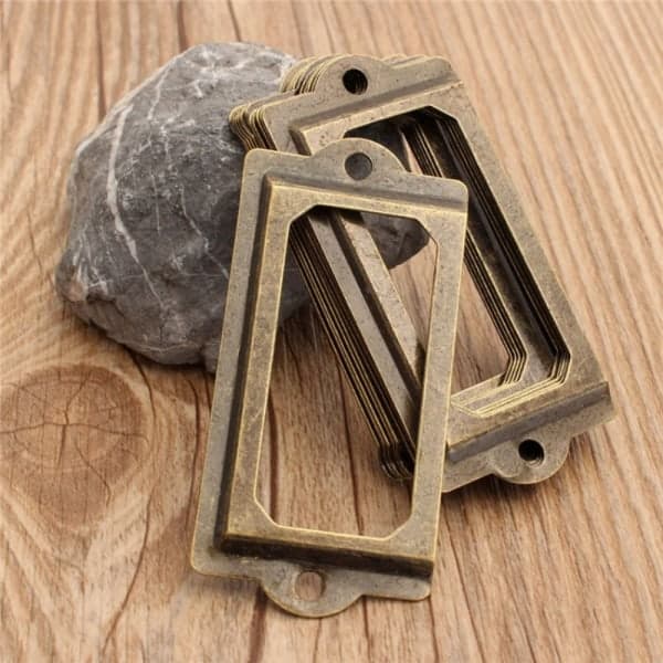 12 Pieces Drawer Label Holders, Cabinet Label Holders, 12 Pieces