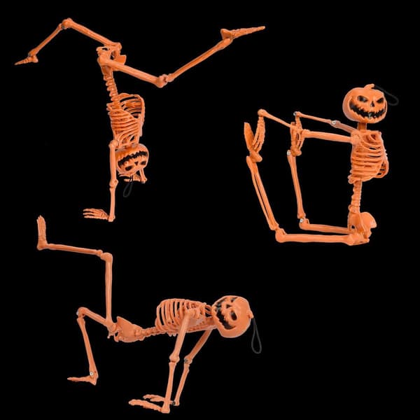 15,7\" Poserbart Halloween-skjelett - Gresskarhode Helkropp Halloween-skjelett KLB