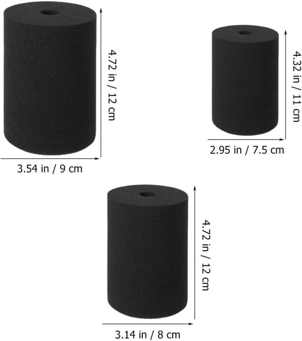 6 Pcs Black Rotating Cylinder Cup Turner Foam Inserts for Tumblers, Painting Sponge Set