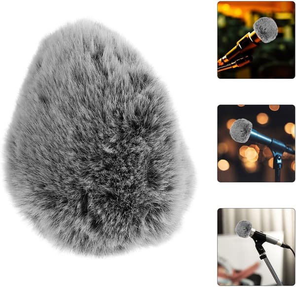 Furry Windshield Microphone Muff Soft Comfortable Artificial Fur Wind Protection Outdoor Audio Recordings