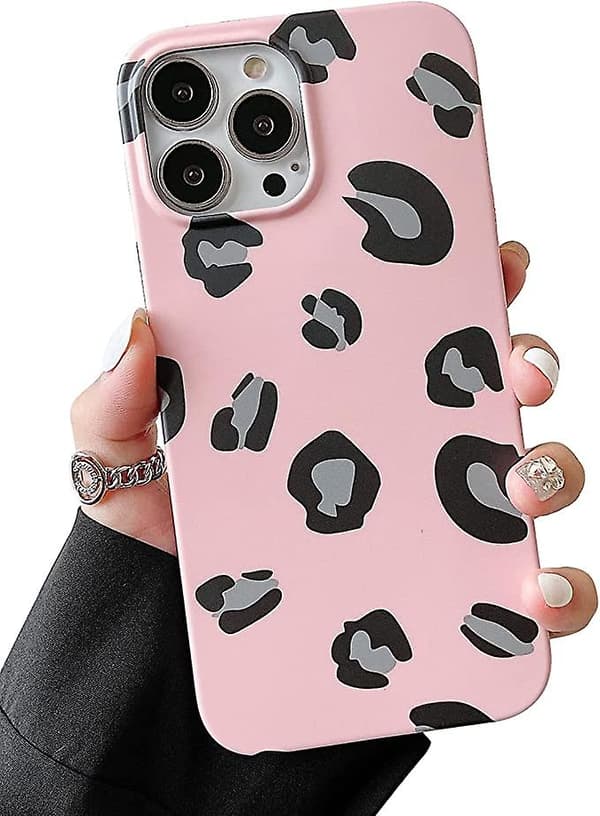 Compatible with iPhone 13 Pro Max Case Cute, Leopard Protective Case Anti-scratch Shockproof Bumper Cover For iPhone 13 Pro Max - Pink