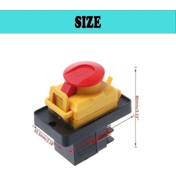KJD12 Replacement Switch, 250V 12A, Emergency Hold Switch, IP54 Magnetic Switch, 4-Pin Waterproof and Dustproof Machine Switch