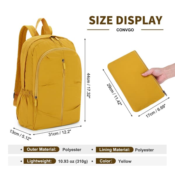 Small Hiking Backpack 20L Packable Daypack, Yellow | Lightweight Foldable Compact Backpack for Outdoor Camping for Women and Men Yellow Yellow