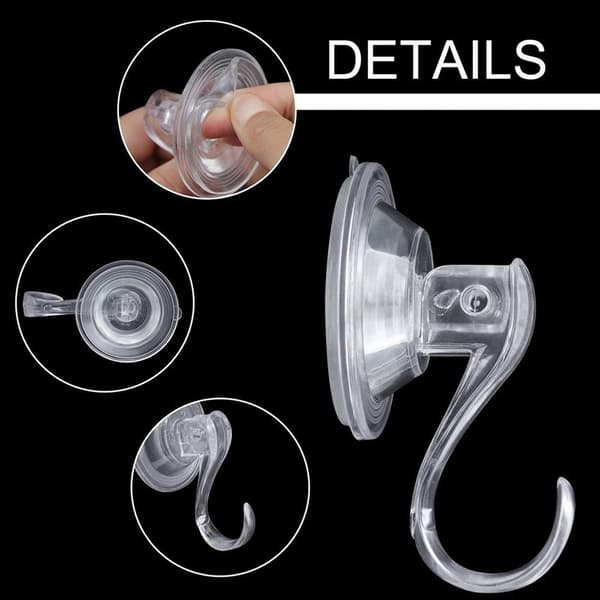 Pack Suction Cup Hooks Transparent Reusable Heavy Duty Vacuum Cleaners