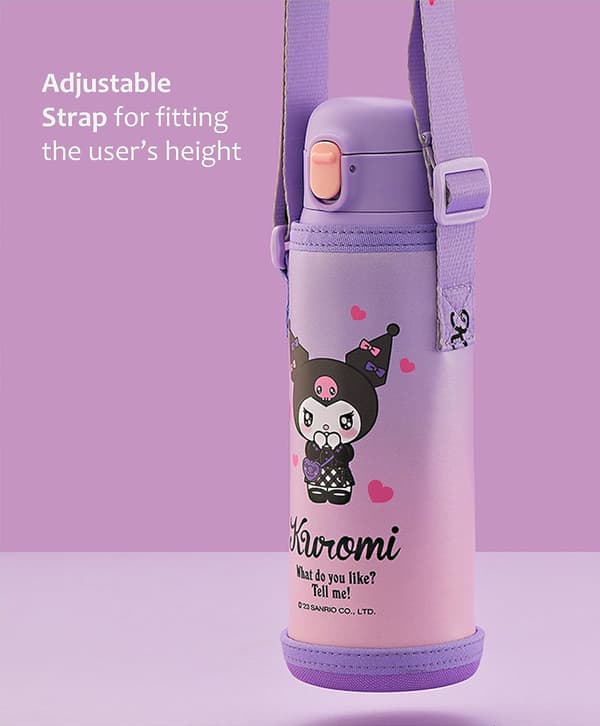 Kuromi Isolert Vannflaske i Rustfritt Stål med Veske 480ml