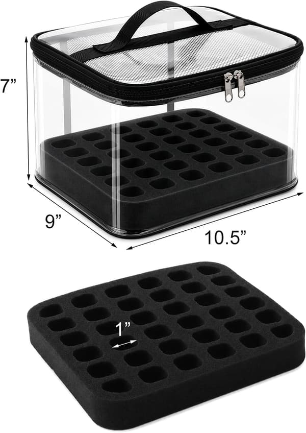 2-pack nagellacksorganisatör rymmer 36 flaskor, klar PVC-väska