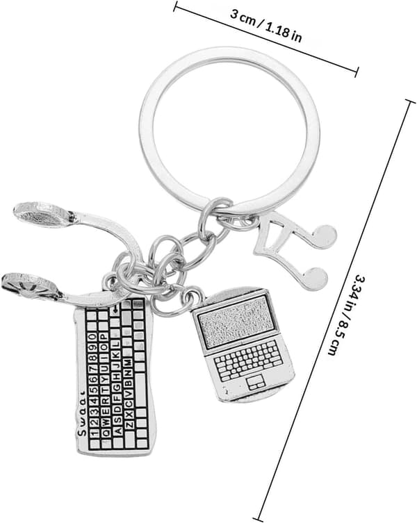 Computer Music Keychain Keyboard Mouse Charm Keyring for Engineering Graduation Gifts Style Accessories