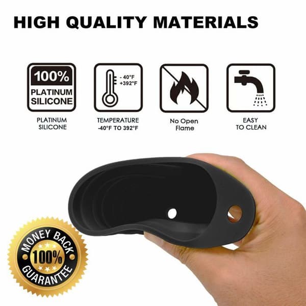 Kitchen funnel, foldable kitchen funnel in food-grade silicone (black)