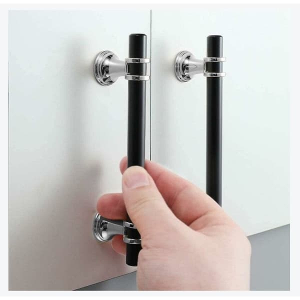 Cabinet Handles, 4 Pieces Black Kitchen Cabinet Handles, Door Bar Pull