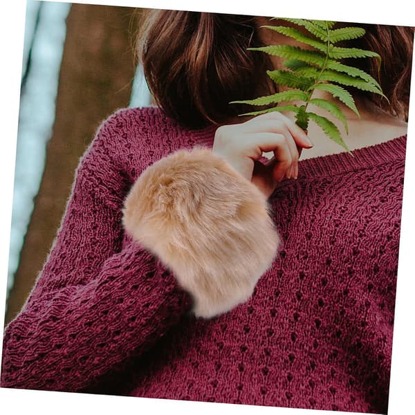 Ring Fuzzy Faux Fur håndledsvarmere til vinterkvinder, par, mode, fluffy til vinter udendørs