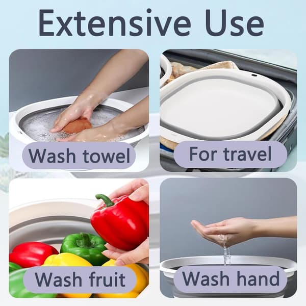 Portable Folding Washbasin Multifunctional Space-Saving Washbasin for Kitchen Travel Camping Hiking RV