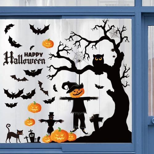 101 Pieces Halloween Window Stickers, Double-Sided Removable Halloween Window Clings