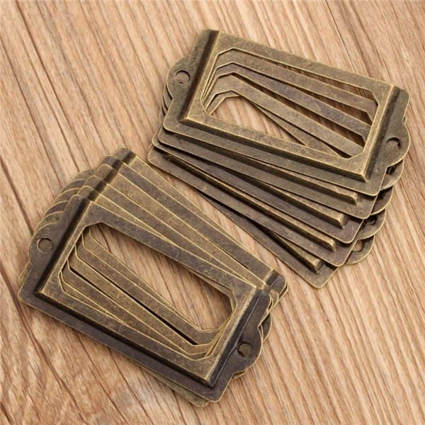 12 Pieces Drawer Label Holders, Cabinet Label Holders, 12 Pieces