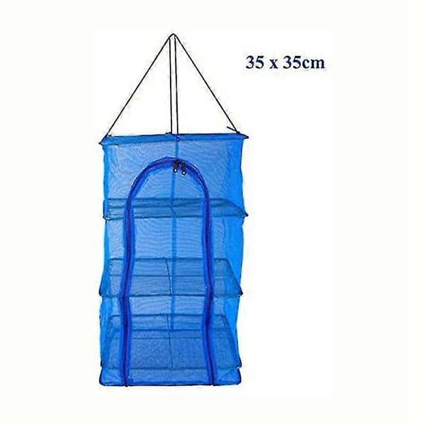 1 pc Foldable 3-layer Drying Rack for Vegetables, Fish, Dishes, Hanging Drying Net, Nature