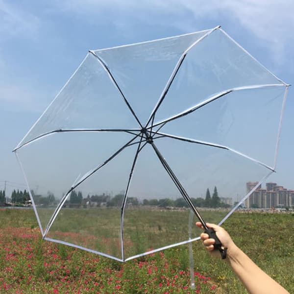 Transparent Automatic Umbrella - Triple Trendy Transparent Travel Umbrella, 1 pc