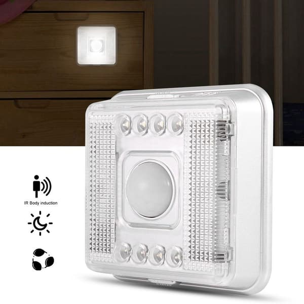 8LED Kvadratisk Rörelsesensor IR Nattlampa Mänsklig Kropp KLB