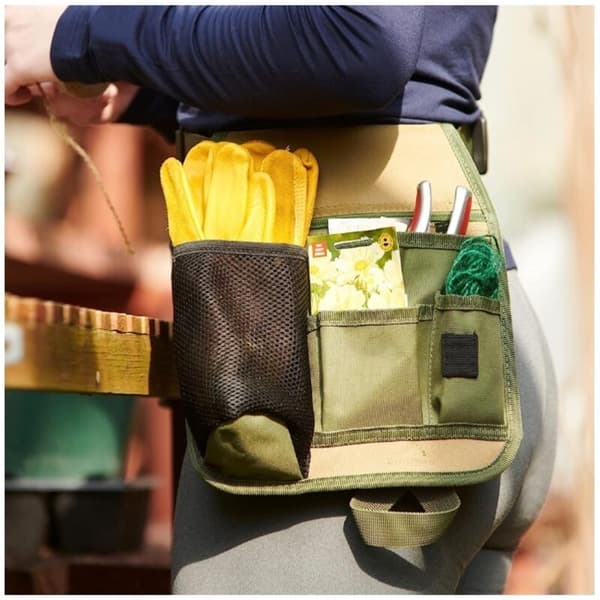 Green Unisex Practical Gardener Waist Belt Bag Tool Pouch Hol