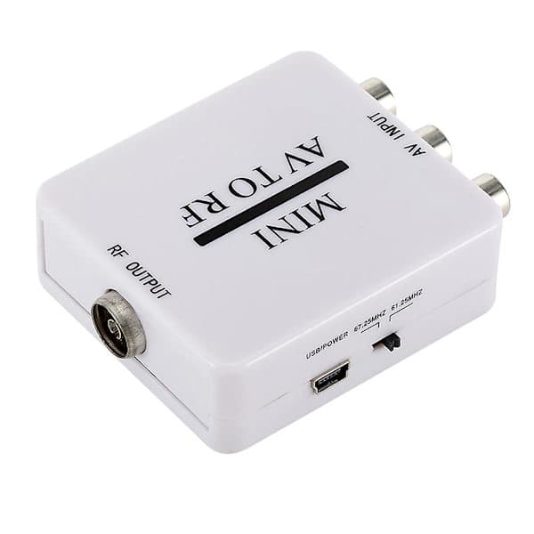 AV til RF-konverter med RF 67.25 MHz 61.25 MHz frekvens til TV VHS DVD