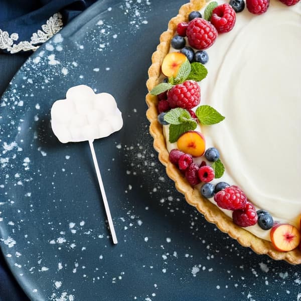 50 Pieces White Cloud Cake Toppers Cake Insert Decorations Made of Polyester Ball and Wood