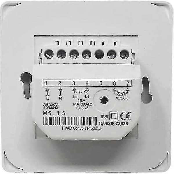 Manual Electric Underfloor Heating Thermostat with AC 220v 16a Probe, Mechanical Underfloor Heating Thermostat Controller [Energy Class A+++]