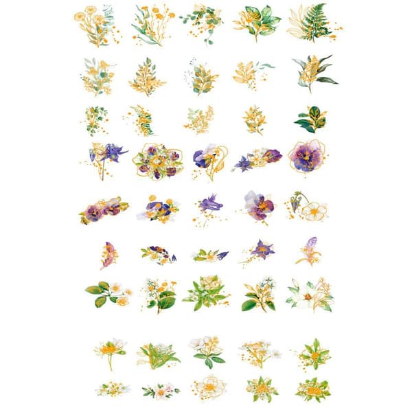 Pressed Flower Stickers Set (180 pcs) Dried Flower Resin Stickers