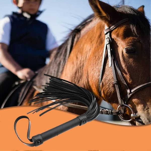 Faux Leather Horse Whip, Paddle Style, Riding Accessory for Competitive Riders (FMY)