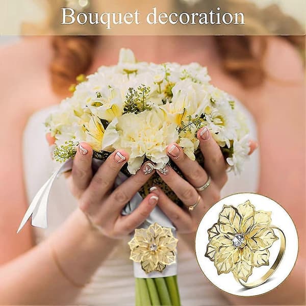 Servettringar, 24-pack servettringar legering ihålig blomma ring servetthållare