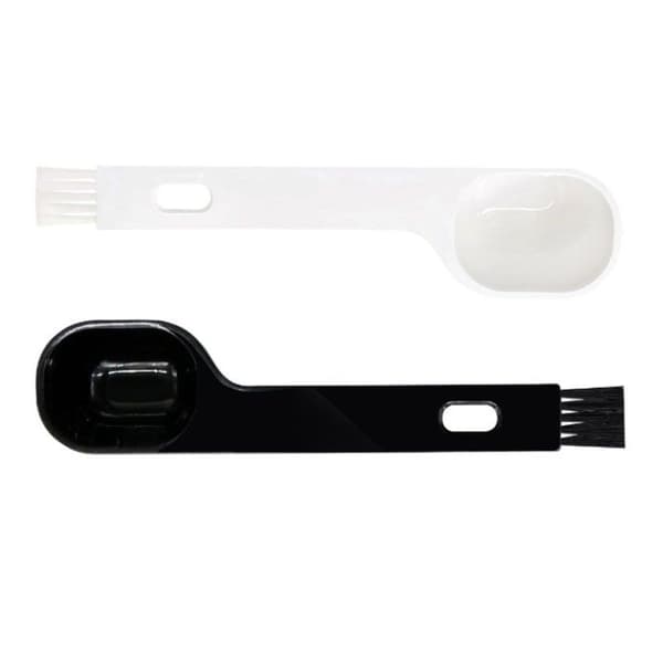 10-pack halvautomatisk kaffemaskin rengöringsborste kaffebönssked (vit)