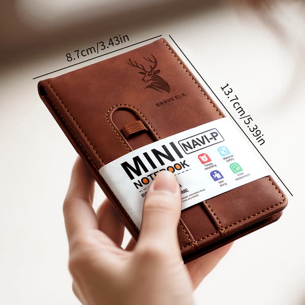 A7 Mini Notatbok, Bærbar Lommebok, 50 ark Utskiftbart Påfyllingspapir og 1 Plug-in Penn, Multifunksjonell [DB] blå blue